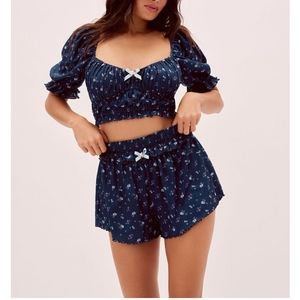 For Love & Lemons Lola Pointelle Shorts XS